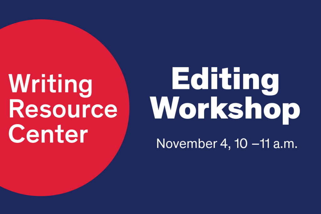 Editing Workshop - November 4