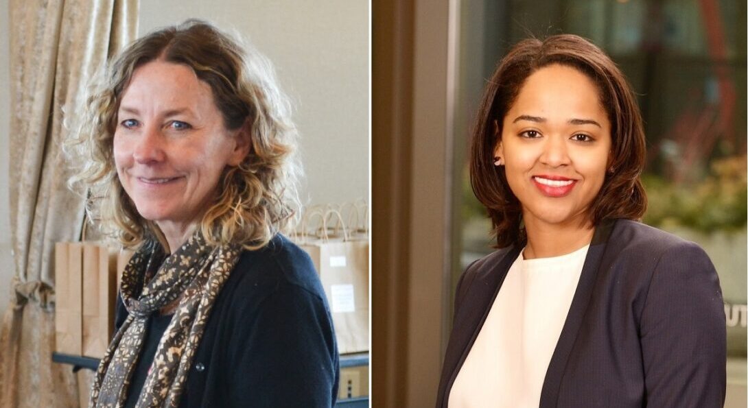 Jeni Hebert-Beirne (left) and Renee Hatcher (right), 2023 winners of the UIC Community Engagement Award